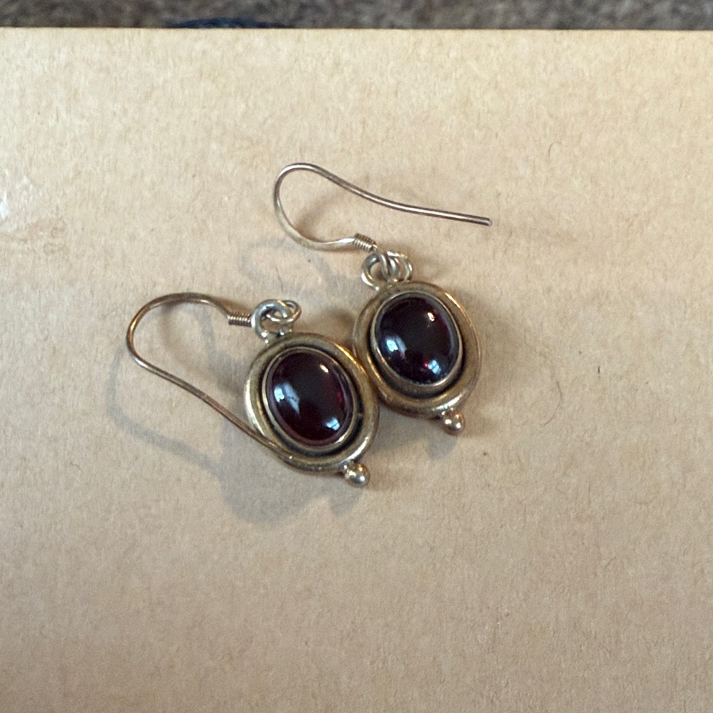 Elegant Gold and Red Stone Earrings